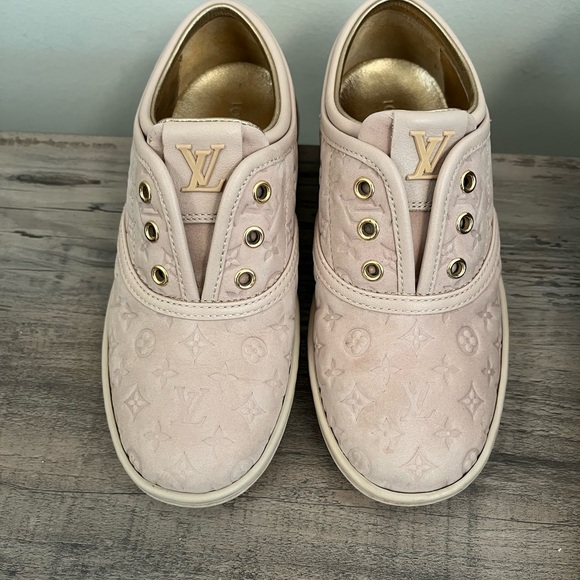 Louis Vuitton monogram leather pink kids girls shoes sneakers size EU 27 - Picture 4 of 10